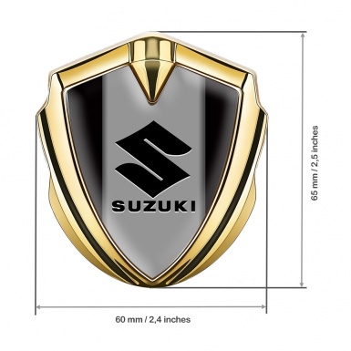 Suzuki Emblem Self Adhesive Gold Black Base Grey Column Edition