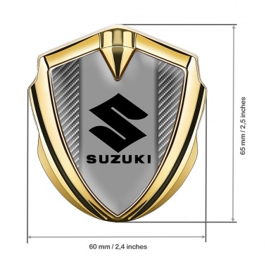 Suzuki Emblem Ornament Gold Light Carbon Fiber Black Logo Design