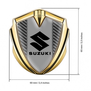 Suzuki Emblem Car Badge Gold Light Carbon Black Logo Edition