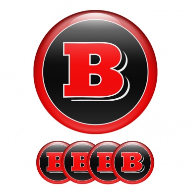 Mercedes Brabus Center Hub Dome Stickers Red Line