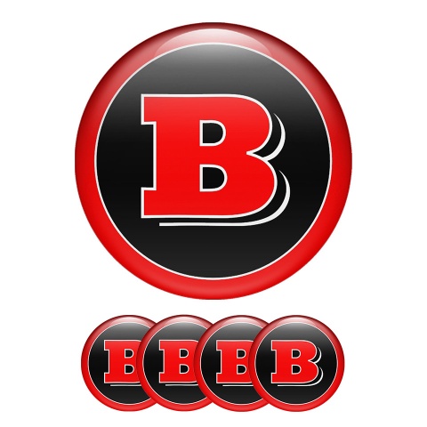 Mercedes Brabus Center Hub Dome Stickers Red Line