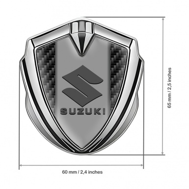 Suzuki Fender Emblem Badge Silver Black Carbon Grey Logo Design