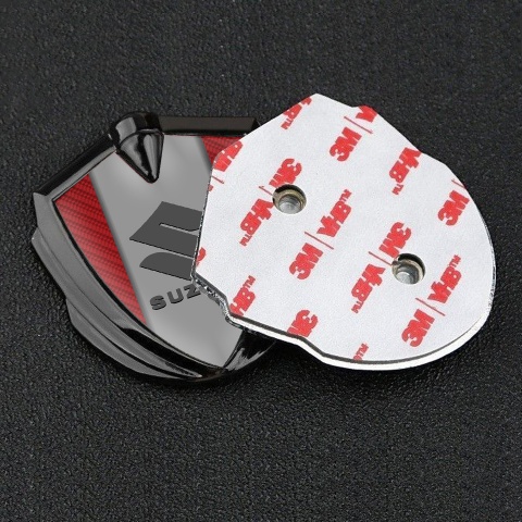 Suzuki Emblem Trunk Badge Graphite Red Carbon Grey Logo Edition