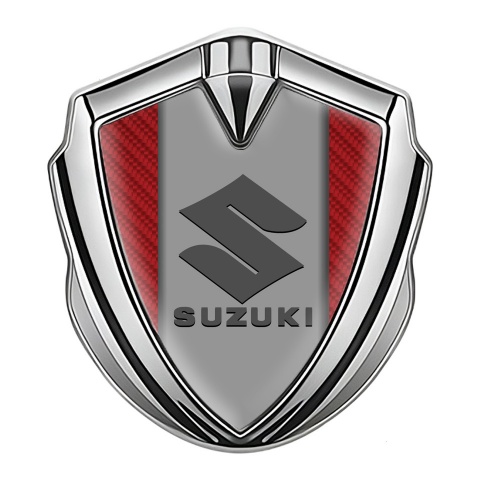 Suzuki Emblem Trunk Badge Silver Red Carbon Grey Logo Edition