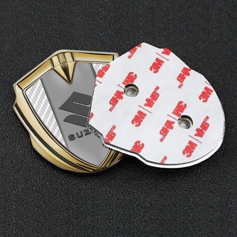 Suzuki Emblem Self Adhesive Gold White Carbon Grey Logo Edition