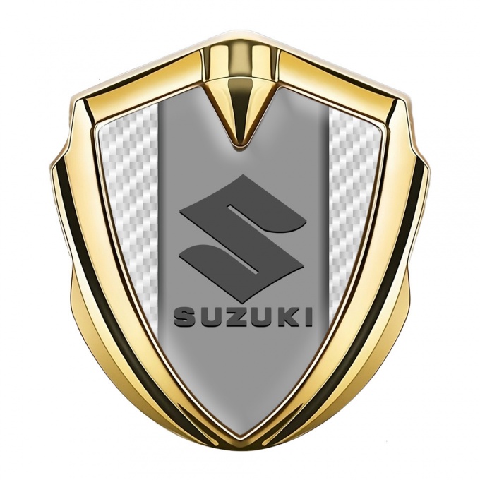 Suzuki Emblem Self Adhesive Gold White Carbon Grey Logo Edition