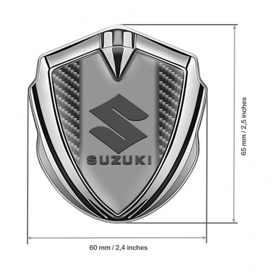 Suzuki Emblem Ornament Silver Black Carbon Grey Logo Design