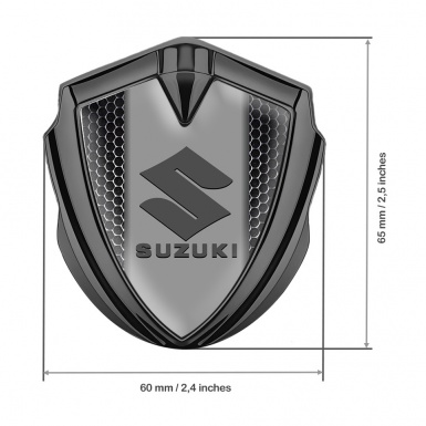 Suzuki Emblem Metal Badge Graphite Dark Grate Grey Logo Edition