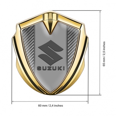 Suzuki 3d Emblem Badge Gold Light Carbon Fiber Grey Logo Edition