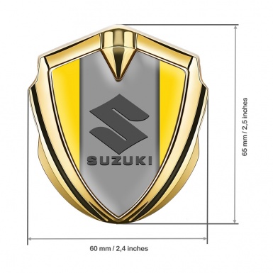 Suzuki Silicon Emblem Gold Yellow Background Grey Logo Edition