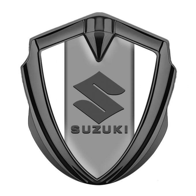 Suzuki Bodyside Emblem Self Adhesive Graphite White Base Grey Logo Design