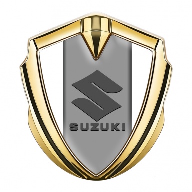 Suzuki Bodyside Emblem Self Adhesive Gold White Base Grey Logo Design