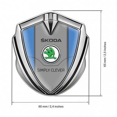 Skoda Metal Emblem Self Adhesive Silver Blue Print Classic Green Logo