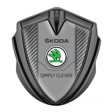 Skoda Emblem Trunk Badge Graphite Light Carbon Classic Green Logo