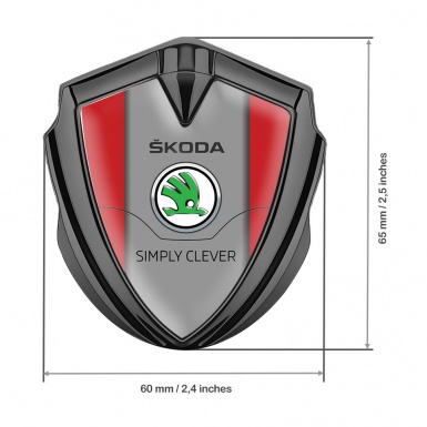 Skoda Metal Emblem Badge Graphite Crimson Print Classic Green Logo
