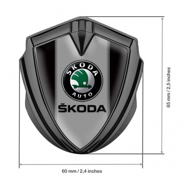 Skoda Emblem Ornament Graphite Black Base Dark Logo Edition