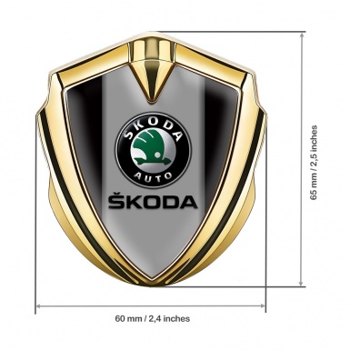 Skoda Emblem Ornament Gold Black Base Dark Logo Edition