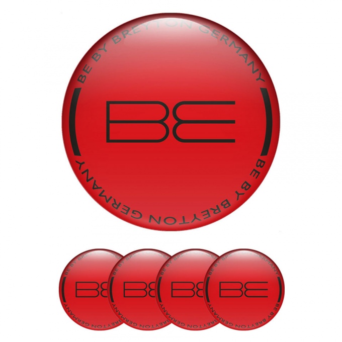 Breyton Emblems for Wheel Center Caps Red Edition