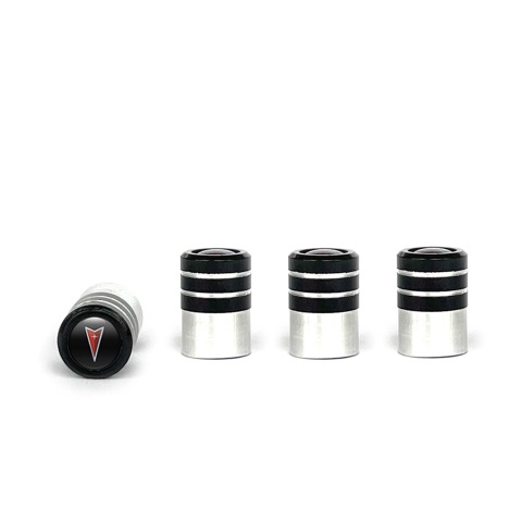 Pontiac Valve Caps Tire Black - Aluminum 4 pcs 3D Logo