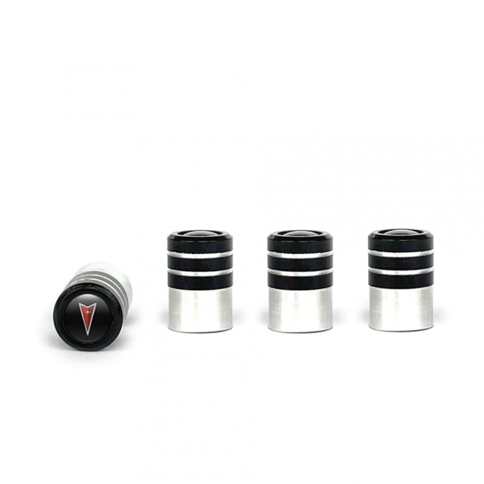 Pontiac Valve Caps Tire Black - Aluminum 4 pcs 3D Logo