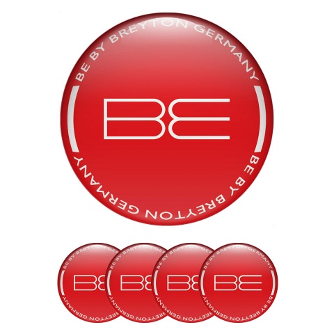 Breyton Emblems for Wheel Center Caps Red White Edition