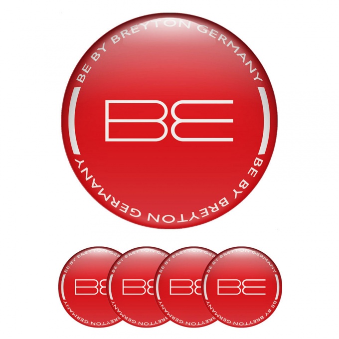 Breyton Emblems for Wheel Center Caps Red White Edition