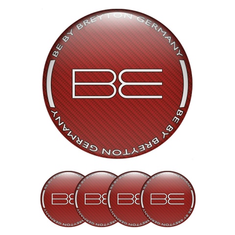 Breyton Silicone Stickers for Wheel Center Caps Red Carbon Edition