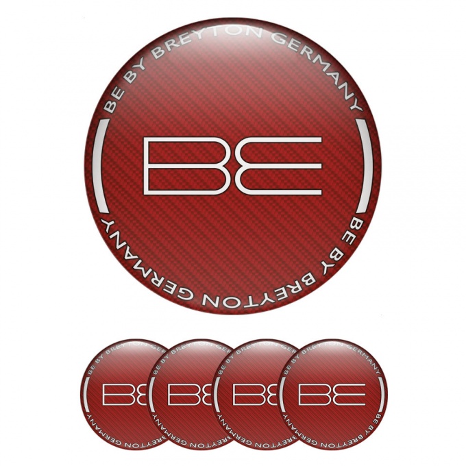 Breyton Silicone Stickers for Wheel Center Caps Red Carbon Edition