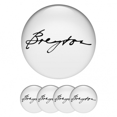 Breyton Silicone Emblems for Wheel Center Caps White Logo Edition