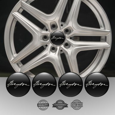 Breyton Emblems for Wheel Center Caps Black Logo Edition