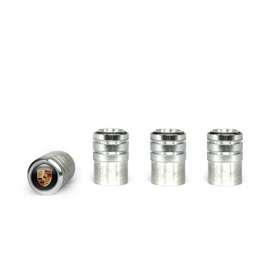 Porsche Valve Caps Aluminum 4 pcs Classic Logo