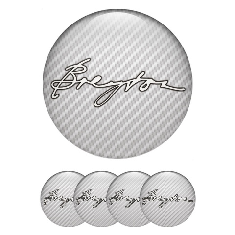 Breyton Silicone Stickers for Wheel Center Caps Light Carbon Logo Edition