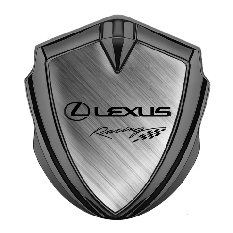 Lexus Domed Emblem Badge Graphite Grey Gradient Fill Racing Logo