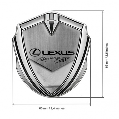Lexus Emblem Ornament Silver Tarmac Texture Racing Logo Edition
