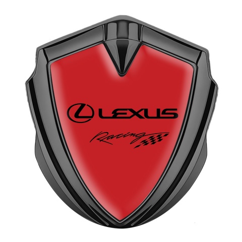 Lexus Silicon Emblem Badge Graphite Crimson Print Racing Logo Design