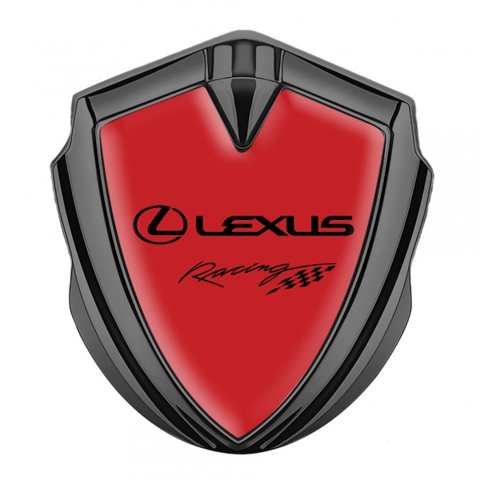 Lexus Silicon Emblem Badge Graphite Crimson Print Racing Logo Design