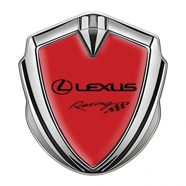 Lexus Silicon Emblem Badge Silver Crimson Print Racing Logo Design
