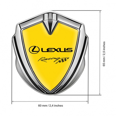 Lexus Emblem Car Badge Silver Yellow Print Racing Logo Design