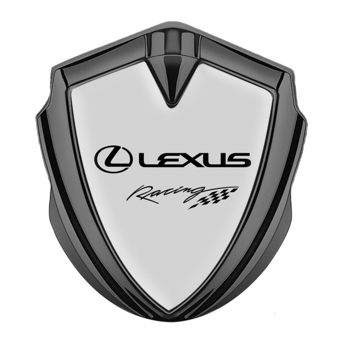 Lexus Metal Domed Emblem Graphite Moon Grey Racing Logo Edition