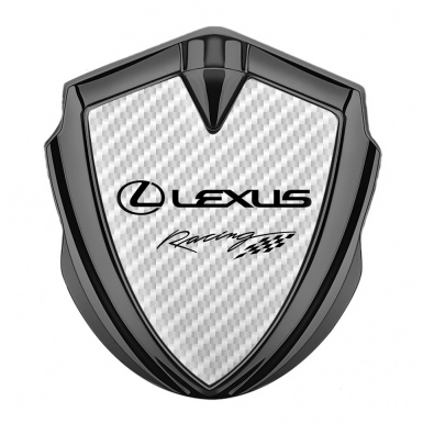 Lexus Badge Self Adhesive Graphite White Carbon Racing Logo Edition