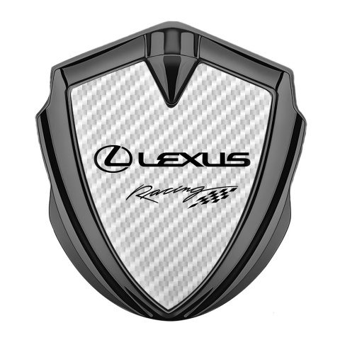 Lexus Badge Self Adhesive Graphite White Carbon Racing Logo Edition