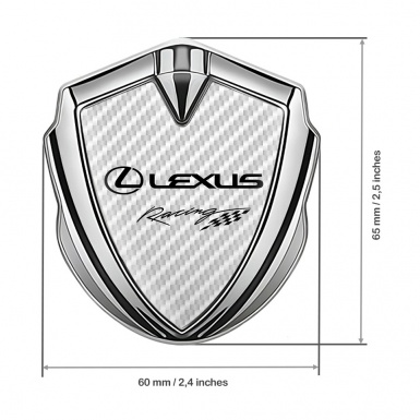 Lexus Badge Self Adhesive Silver White Carbon Racing Logo Edition