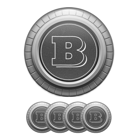 Mercedes Brabus Sticker Wheel Center Hub Cap All Gray