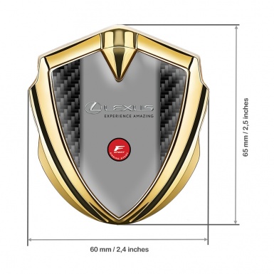 Lexus Emblem Fender Badge Gold Black Carbon F Sport Edition