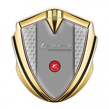 Lexus Emblem Trunk Badge Gold Grey Honeycomb F Sport Edition