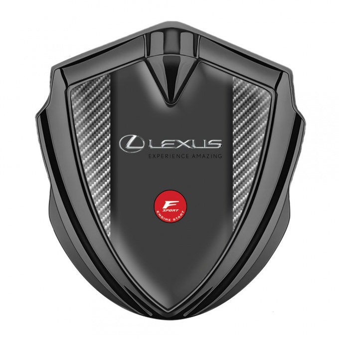 Lexus Emblem Metal Badge Graphite Light Carbon Fiber F Sport Edition