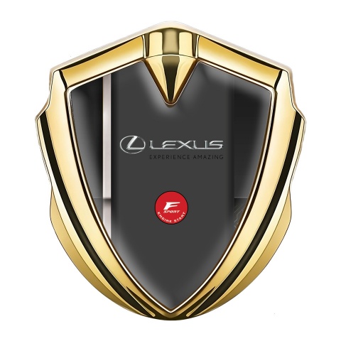 Lexus 3d Emblem Badge Gold White Racing Stripe F Sport Logo Design