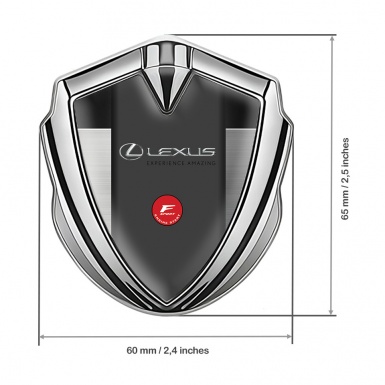 Lexus Silicon Emblem Silver Brushed Steel Panel F Sport Logo Design