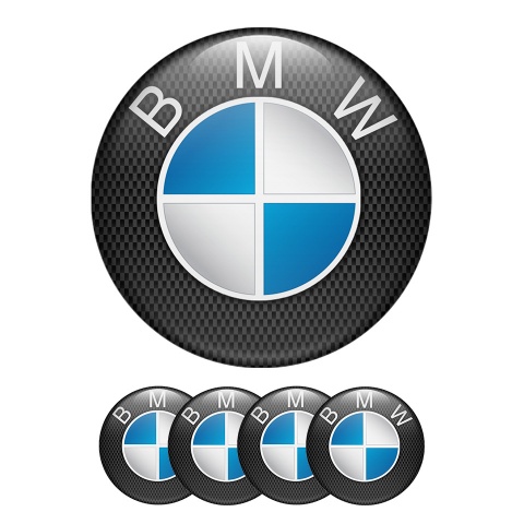 BMW Domed Stickers Wheel Center Cap 3D Classic Carbon
