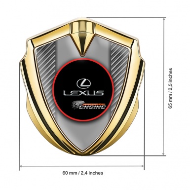 Lexus Emblem Self Adhesive Gold Light Carbon Red Ring Chrome Logo